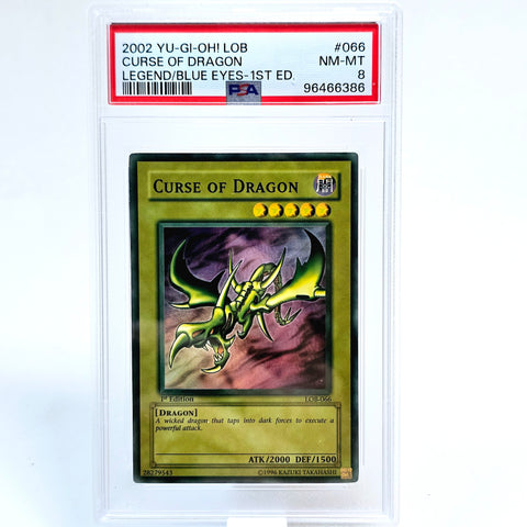 Curse of Dragon (Yu-Gi-Oh! LOB 1st Edition, 2002) – PSA 8