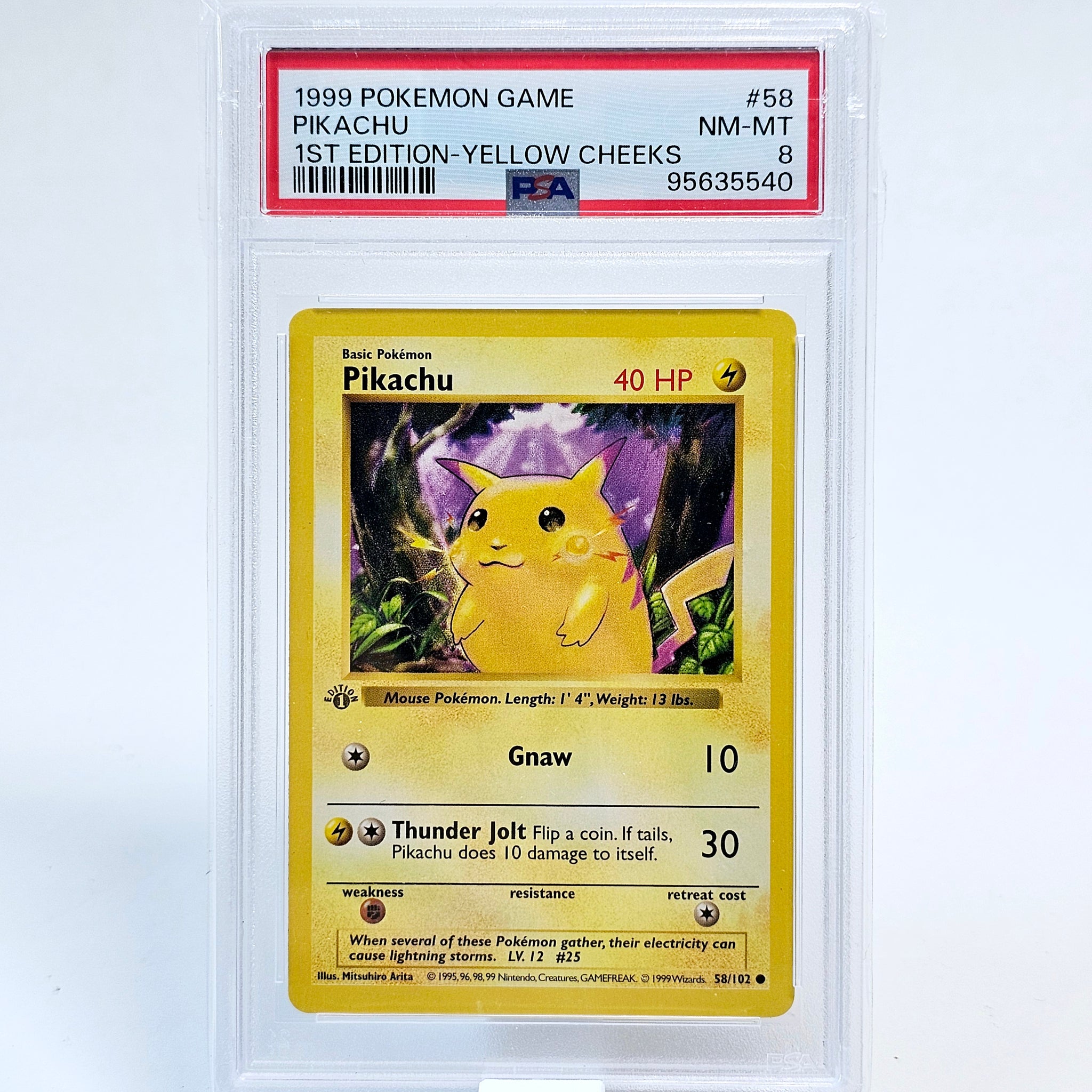 Pikachu (1999 1st Edition Yellow Cheeks) – PSA 8 NM-MT