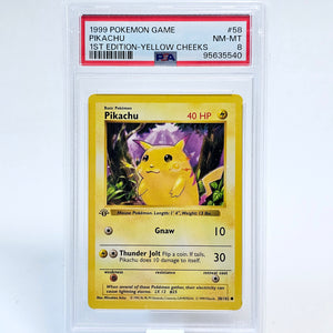 Pikachu (1999 1st Edition Yellow Cheeks) – PSA 8 NM-MT